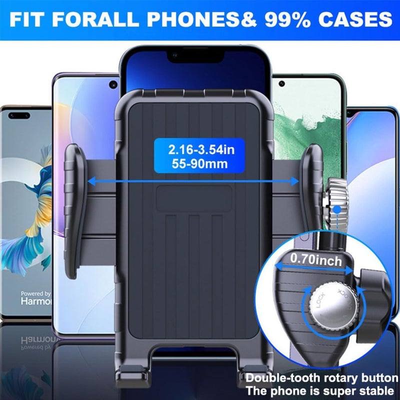 Cuxwill Phone Holder Spin Bike Mount, Goosencek Handlebar Clamp Holder Fit Peloton, Treadmill, Wheelchair, Indoor Exercise Bicycle, Mic Stand, Scooter, Stroller - Fit iPhone 15 Pro 14 13 & All 4-7" Cell Phone - Image 3